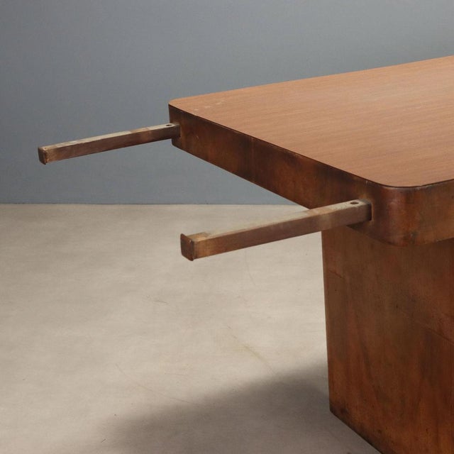 Vintage Burl Veneer Wood Table, 1940s For Sale - Image 4 of 10