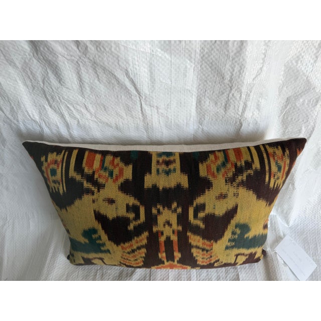 1850 Antique Ikat Pillow - Central Asia For Sale In Los Angeles - Image 6 of 7