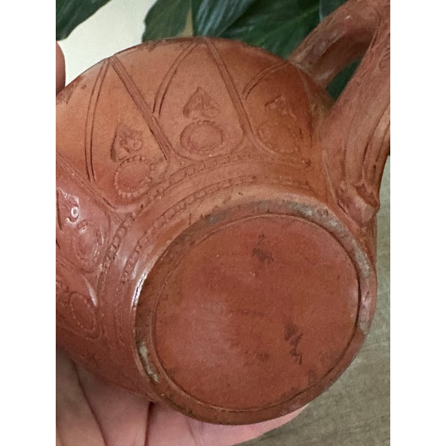 19th C Ottoman Terracotta Lidded Cup - Antique Islamic Redware Tobacco Jar Spice Pot For Sale In Boston - Image 6 of 7
