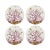Coral Reef Vegan Leather Round Pebble Placemat, White Pink, Set of 4 For Sale - Image 4 of 5