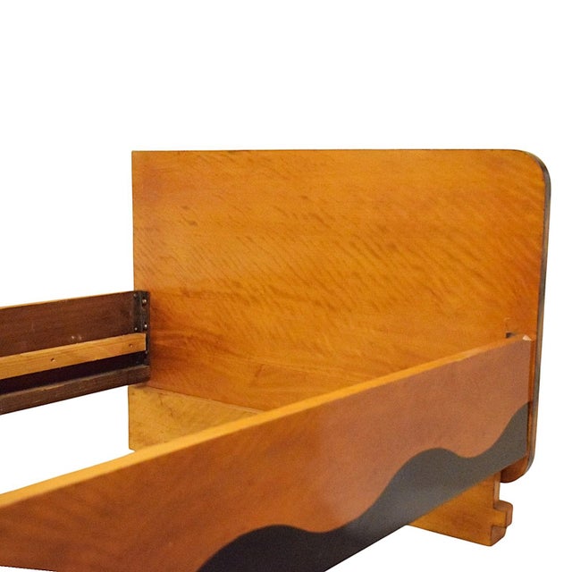 Wood Art Deco Bed in Veneered Wood, 1920s For Sale - Image 7 of 13