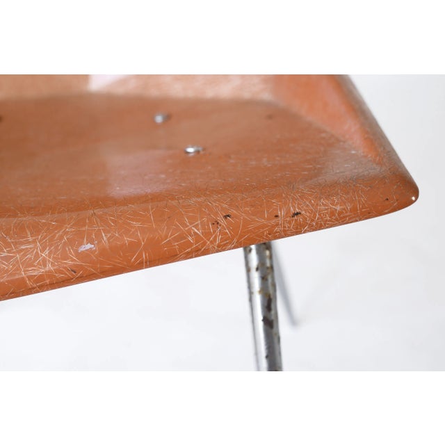 Orange 1950s MCM Paul McCobb Orange Fiberglass Origami Chair For Sale - Image 8 of 12