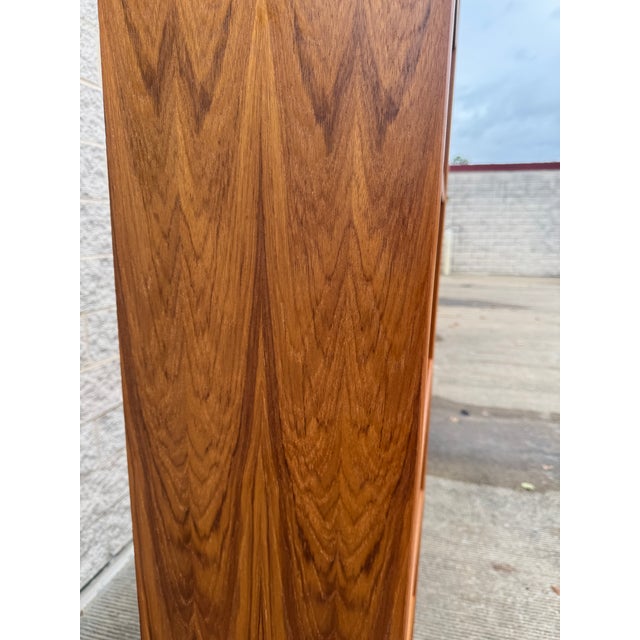 Brown Pair of Tall Mid-Century Modern Scandinavian Bookcases, 83.5" Tall For Sale - Image 8 of 12