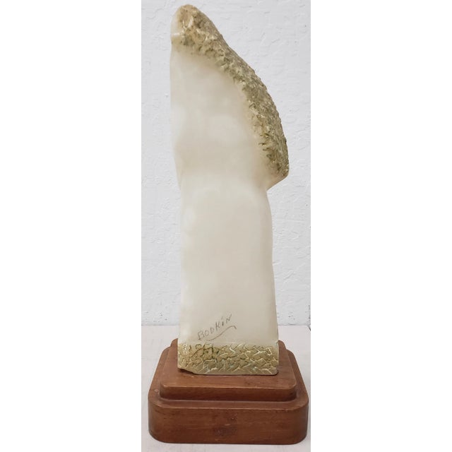 Mid 20th Century Fine Alabaster Sculpture " Woman With Guitar" by Bodkin C.1960s For Sale - Image 5 of 10