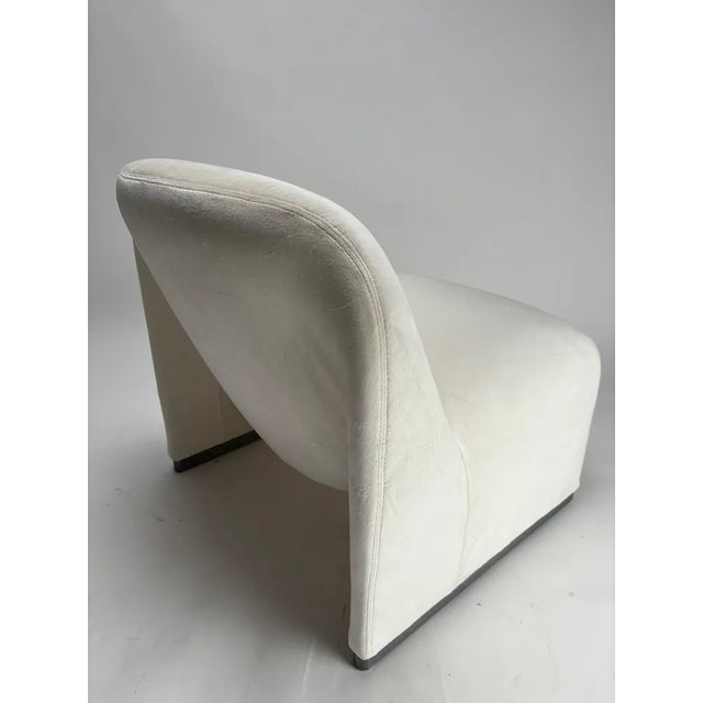 Alky Lounge Chair in White Velvet attributed to Giancarlo Piretti for Anonima Castelli, Italy, 1960s For Sale - Image 9 of 10