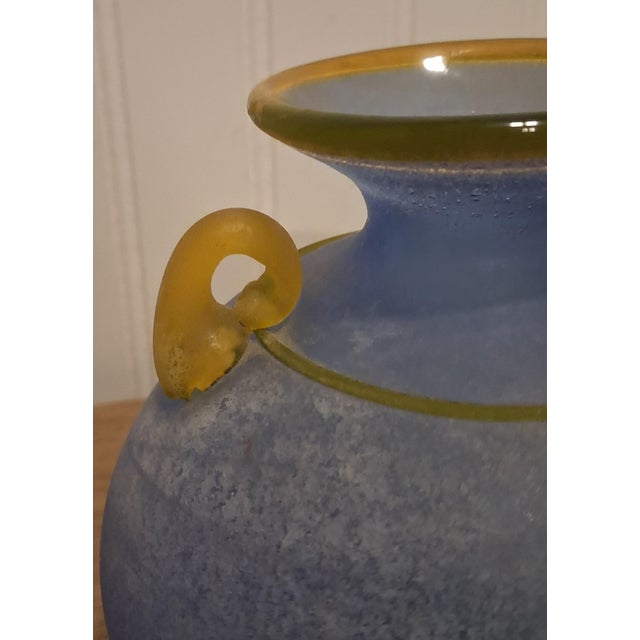 Classical Roman 1980s Signed Franco Moretti Murano Scavo Hand Blown Glass Vase Signed For Sale - Image 3 of 7