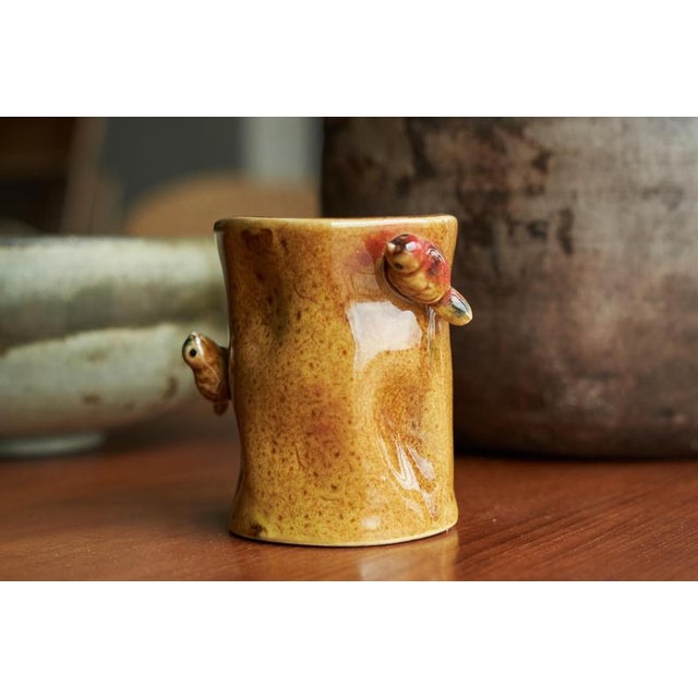 Mid-Century Studio Pottery Vase with Birds, 1960s For Sale - Image 4 of 8
