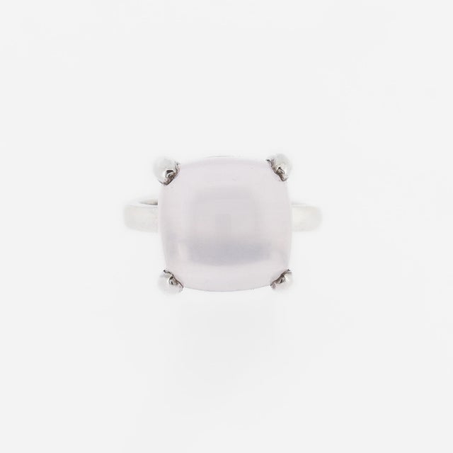 Large Paloma Picasso Tiffany Sterling Silver & Rose Quartz Sugar Stacks Ring For Sale - Image 11 of 12