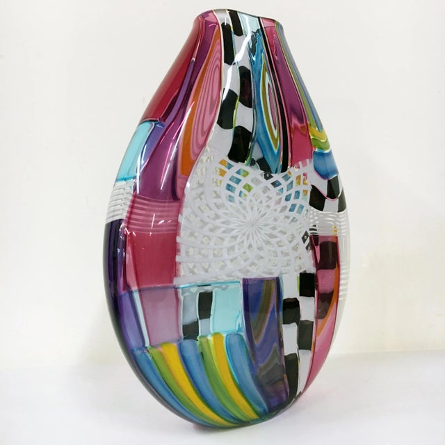 Jeffrey P’an Signature Art Glass Vase - 2008 For Sale - Image 4 of 10