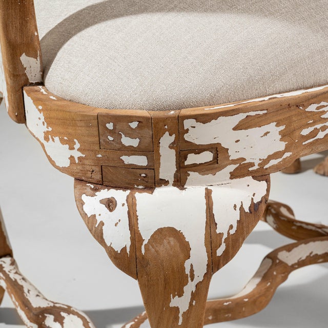 20th Century Swedish Rococo Revival Wood Patinated Dining Chairs - Set of 8 For Sale - Image 9 of 18
