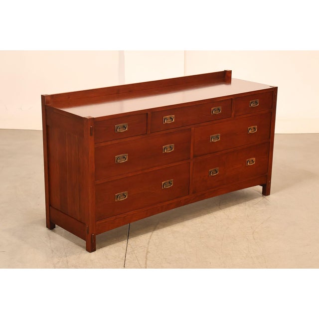 High Quality American Made Stickley Mission Collection Low Dresser Constructed In Solid Cherry. Features Seven Drawers...