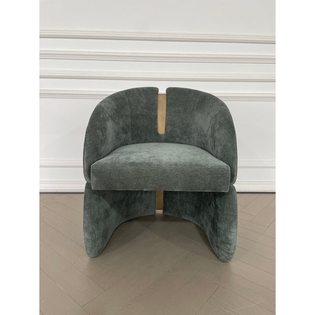 Bently Green and Gold Armchair For Sale In Los Angeles - Image 6 of 6