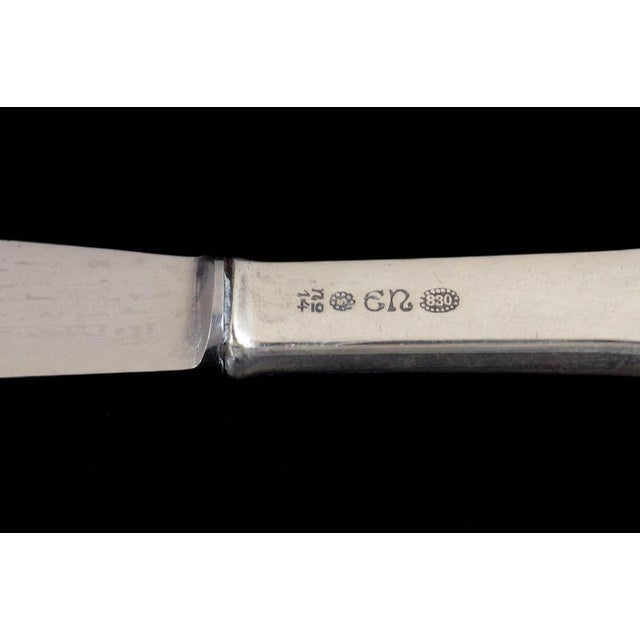 Lunch Knives in Silver and Stainless Steel by Evald Nielsen, 1930s, Set of 2 For Sale - Image 4 of 6