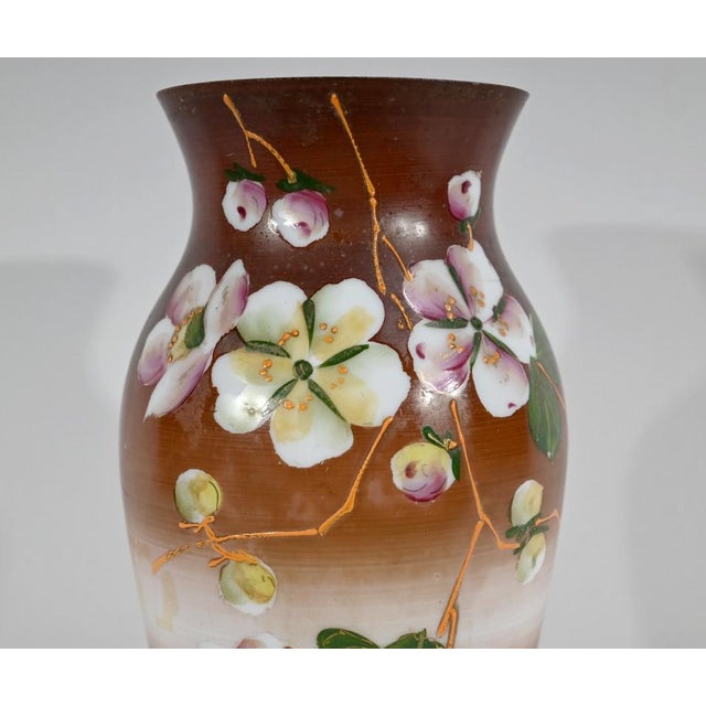 Brown Art Nouveau Brown Porcelain Vase, 1900s For Sale - Image 8 of 18