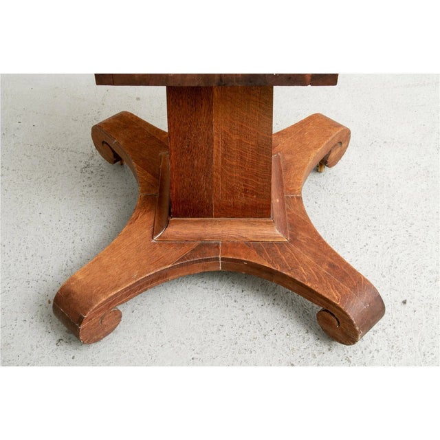 Brown Mid 20th Century Arts & Craft Oak Extension Dining Table For Sale - Image 8 of 13