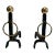Wrought Iron and Brass Andirons in the Style of Jacques Adnet - a Pair For Sale