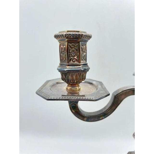 Metal Candlestick in Silver from Christofle For Sale - Image 7 of 13