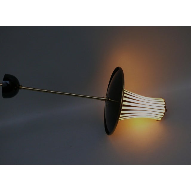 Black and White Italian Pendant Lamps, 1950s, Set of 2 For Sale - Image 13 of 18