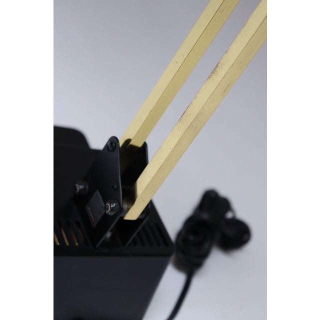 Vintage Black and Tubular Brass Adjustable Articulating Task / Desk Lamp by Electrix For Sale - Image 12 of 12