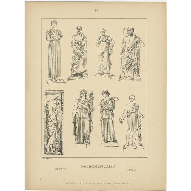 Black After Max Tilke, Greek Costume and Antiquity Illustrations, Prints, Set of 9 For Sale - Image 8 of 11