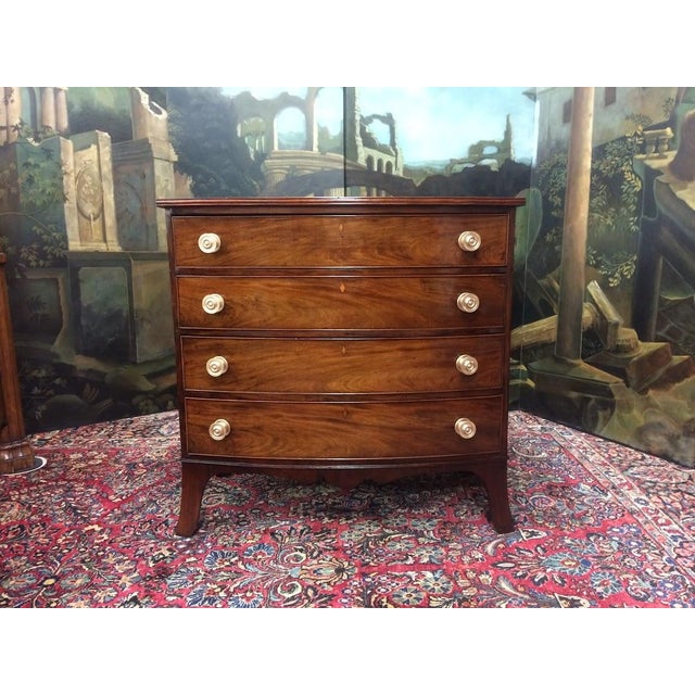 Antique Bowfront Chest of Drawers, Mahogany Chest For Sale - Image 4 of 14