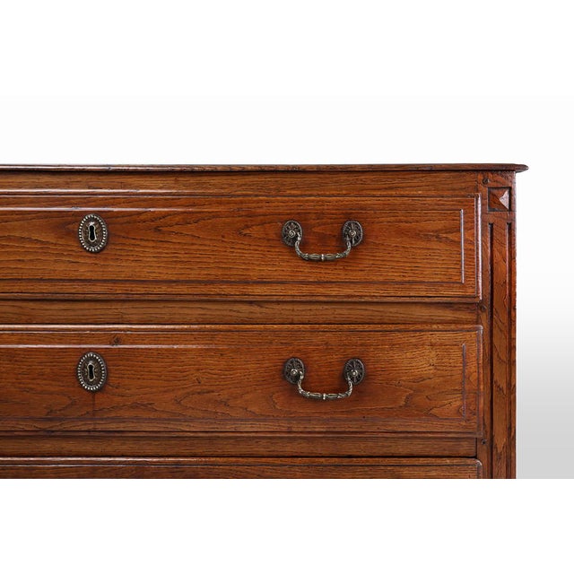 19th Century French Rustic Chest of 3 Drawers in Oak, 1850s For Sale - Image 5 of 16