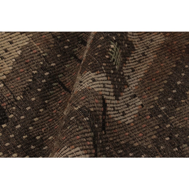 Vintage Turkish Kilim in Brown With Diamond Lattice Patterning - Rug & Kilim For Sale - Image 9 of 10