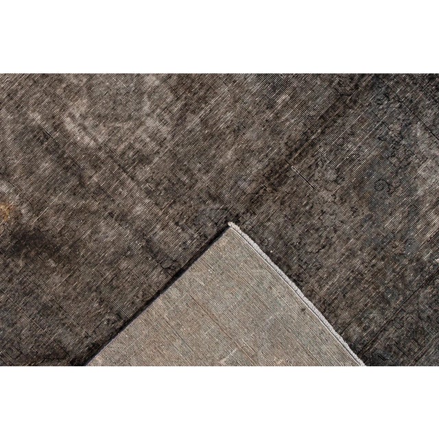 Persian 1960s Vintage Persian Overdyed Handmade Gray Medallion Wool Rug For Sale - Image 3 of 7