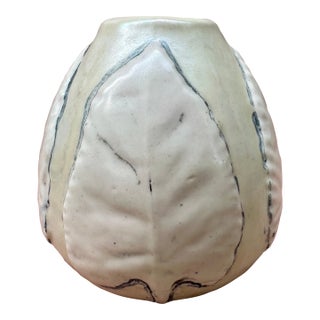 Arts & Crafts Hampshire Experimental White / Black Art Pottery Vase For Sale