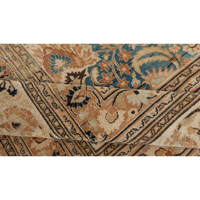 Fine Antique Persian Mashad Handmade Wool Rug For Sale In New York - Image 6 of 10