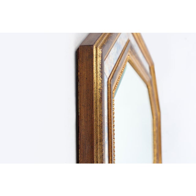 Glass Gilded Octagonal Mirror by Deknudt, Belgium, 1950s For Sale - Image 7 of 11