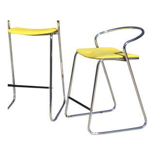 Italian Counter Stool in Polished Chrome by Hank Loewenstein For Sale