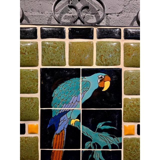 Catalina & Malibu Tile Mosaic W/ Parrot Bird Motif -Framed in Wrought Iron For Sale - Image 11 of 15