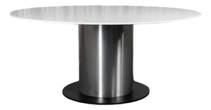 Round Dining Table with Central Barrel