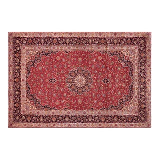 1970s Hand-Knotted Wool Area Rug 9.7x13.7 For Sale