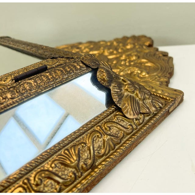 Vintage Embossed Brass Mirror Cabinet, 1950s For Sale - Image 16 of 17