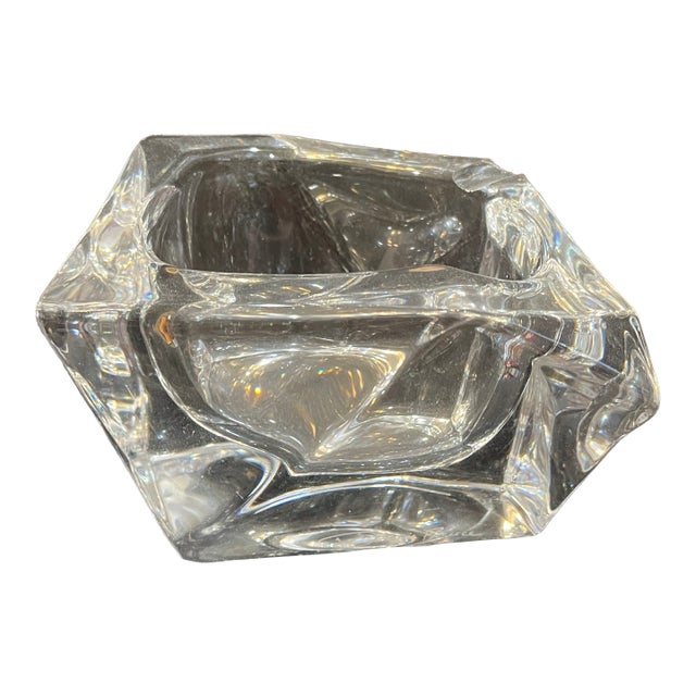 Early 1900s Signed Daum France Crystal Sculpture Trinket Holder For Sale