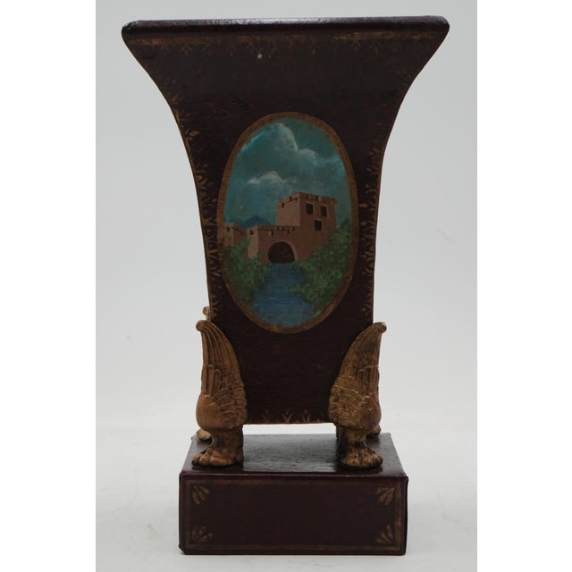 Traditional 1970s Pair of Toleware Urns Cachepots For Sale - Image 3 of 11