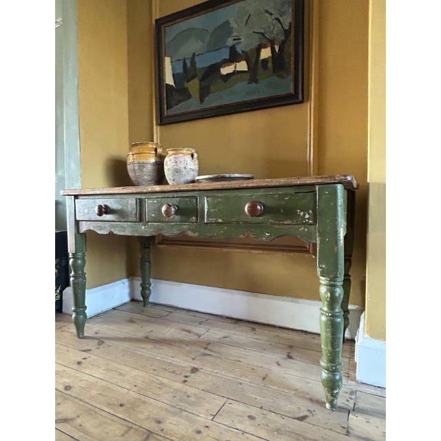 Vintage Painted Console Table For Sale - Image 3 of 13