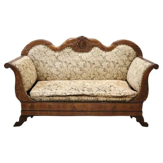 19th Century Carved Walnut Sofa For Sale - Image 12 of 12
