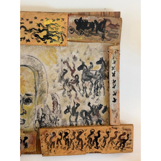 Purvis Young “Black Angel with Procession” Mixed-Media Assemblage, Circa 1985 For Sale - Image 14 of 18