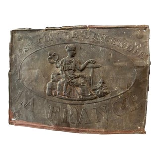 Vintage French Fire Insurance Metal Sign For Sale