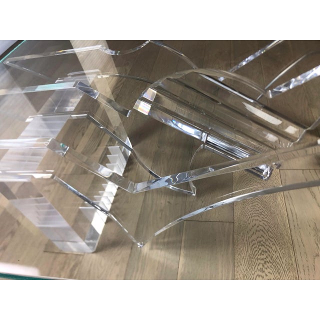 Glass Joseph Galvan- Icarus Lucite Coffeee Table 1990 For Sale - Image 7 of 8