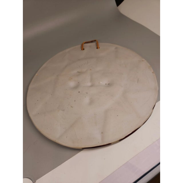 Industrial Vintage Ceramic Sun Plaque, Signed For Sale - Image 3 of 3