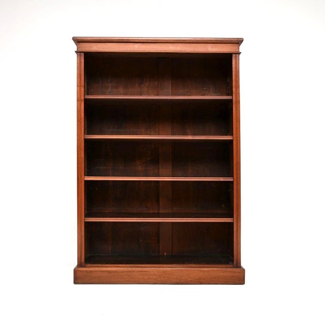 Antique Victorian Walnut Open Bookcase, 1870 For Sale - Image 3 of 11