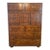 Henredon Mid-Century Modern Campaign Style Highboy Dresser Chest Double Door For Sale