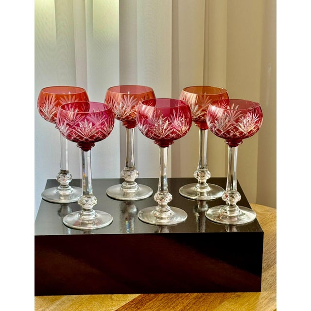 French Massenet Crystal Hock Glasses by Saint-Louis, 1920, Set of 6 For Sale - Image 17 of 18