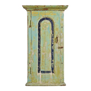 Vintage Wood Door Shutter Mirror For Sale