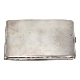 Rectangular Cigarette Case in Matte Silver For Sale