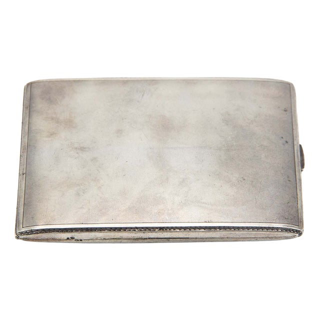 Rectangular Cigarette Case in Matte Silver For Sale